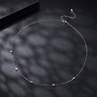 925 Sterling Silver White Gold Plated Adjustable Moissanite Necklace for Women