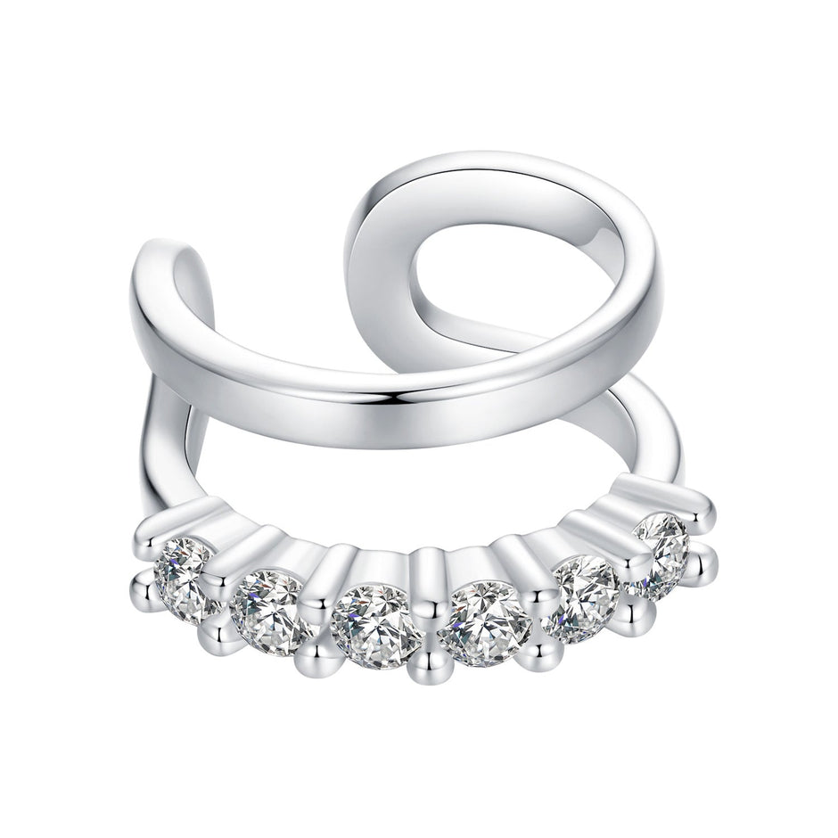 925 Sterling Silver Earrings with Pavé Setting CZ in Platinum