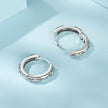 925 Sterling Silver Earrings with Oxidized Finish and Pavé Setting CZ for Women