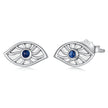 925 Sterling Silver White Gold Plated Synthetic Spinel 0.5x0.9cm Earrings for Women