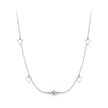 925 Sterling Silver Opal Pendant Necklace for Women - 40+5cm Adjustable Length