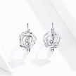 925 Sterling Silver Earrings with Pavé Setting CZ - 1.4x0.9 cm for Women