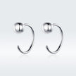925 Sterling Silver Earrings with Plated Platinum, 1cm Diameter for Women