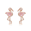 925 Sterling Silver 1.5x0.7cm Plated Rose Gold CZ Earrings for Women