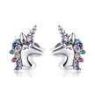 925 Sterling Silver Earrings with Pavé Setting CZ, Oxidized, 1.4x0.9cm for Women
