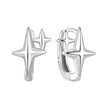 925 Sterling Silver Earrings with White Gold Plating, Size 1.2*0.9cm for Women