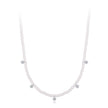 925 Sterling Silver Necklace with Pavé Setting CZ & Synthetic Pearl for Women