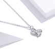 925 Sterling Silver Adjustable CZ Pendant Necklace