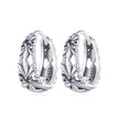 925 Sterling Silver Earrings with Pavé Setting and Oxidized Finish