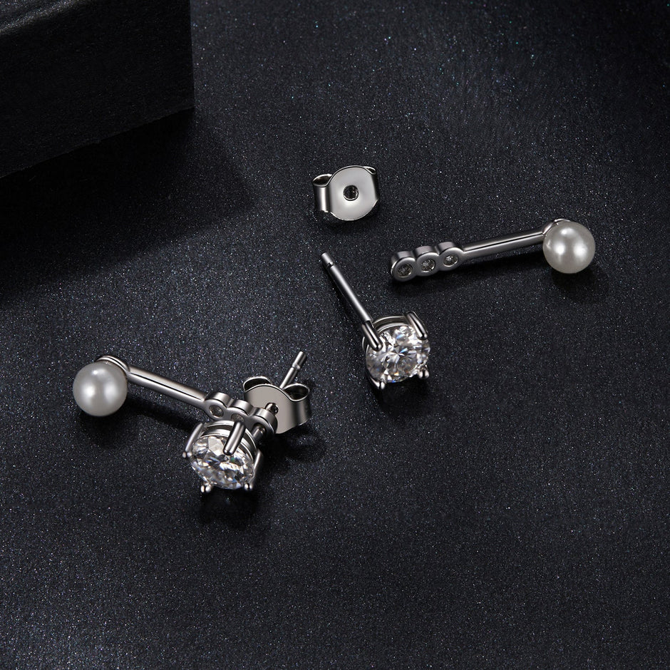 925 Sterling Silver 0.50 Carat Moissanite Earrings for Women