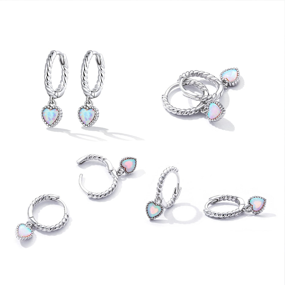 S925 Sterling Silver Translucent Opal Earrings