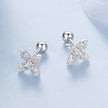 925 Sterling Silver Earrings with Pavé Setting CZ in Elegant Design
