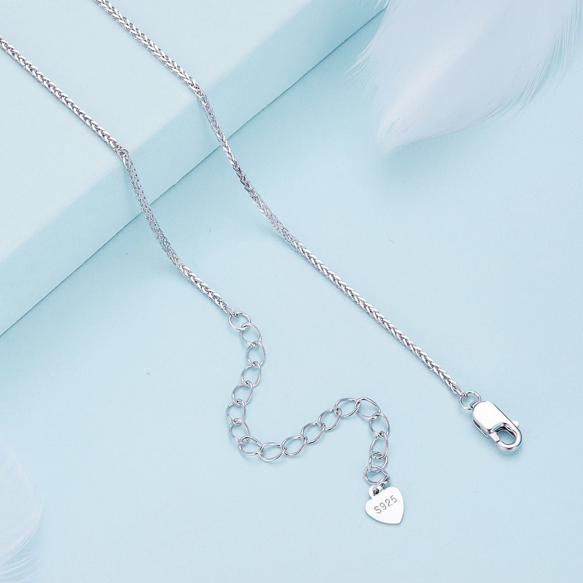 925 Sterling Silver Platinum Plated 45cm Chain Length Necklace for Women