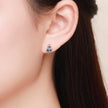 925 Sterling Silver 1.3cm Oxidized Enamel Earrings for Women