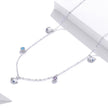 925 Sterling Silver Adjustable Necklace with Scallop Design and Pavé Setting CZ