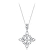 925 Sterling Silver Necklace with White Gold Plating and CZ - 40+5cm for Women