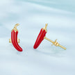 925 Sterling Silver Gold Plated Enamel Earrings for Women