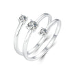 925 Sterling Silver White Gold Plated CZ Ring for Women