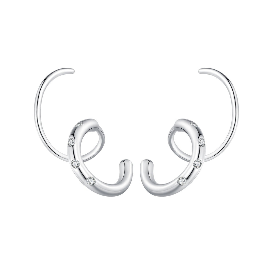 925 Sterling Silver CZ Pavé Earrings for Women
