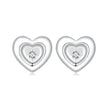 925 Sterling Silver White Gold Plated CZ Earrings