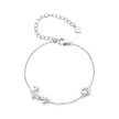 925 Sterling Silver Plated Platinum 150mm+60mm Bracelet for Women