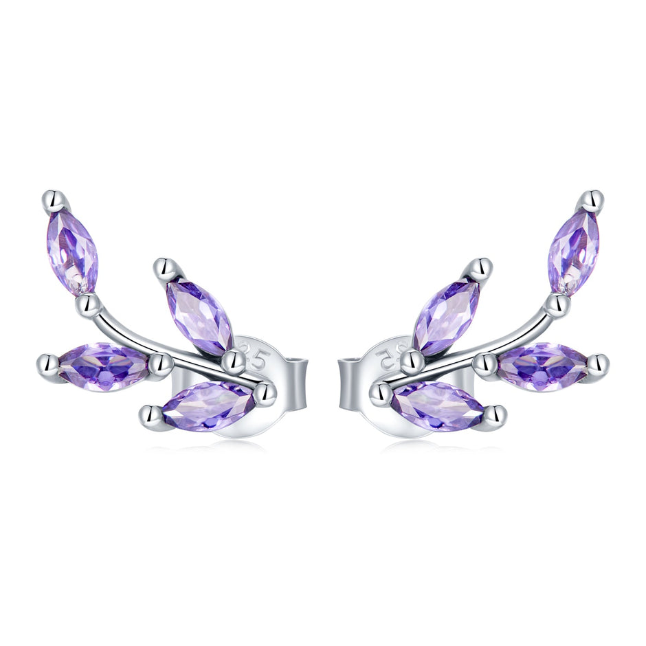 925 Sterling Silver Earrings with CZ and Oxidized Finish - 1.3*0.6cm