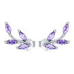 925 Sterling Silver Earrings with CZ and Oxidized Finish - 1.3*0.6cm