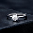 925 Sterling Silver Plated Moissanite Ring Size 6
