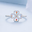 925 Sterling Silver Moonstone Clover Ring for Women