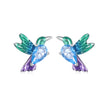 925 Sterling Silver White Gold Plated Earrings with Enamel and CZ - 10*8mm