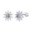 925 Sterling Silver Moissanite 0.10 Carat Earrings for Women - 0.7cm Size
