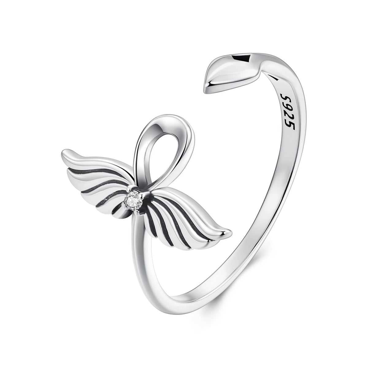 925 Sterling Silver Oxidized Silver Pavé Setting CZ Rings for Women
