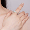 925 Sterling Silver Enamel CZ Plated Platinum Ring