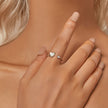 925 Sterling Silver Ring with Pavé Setting and White Shell