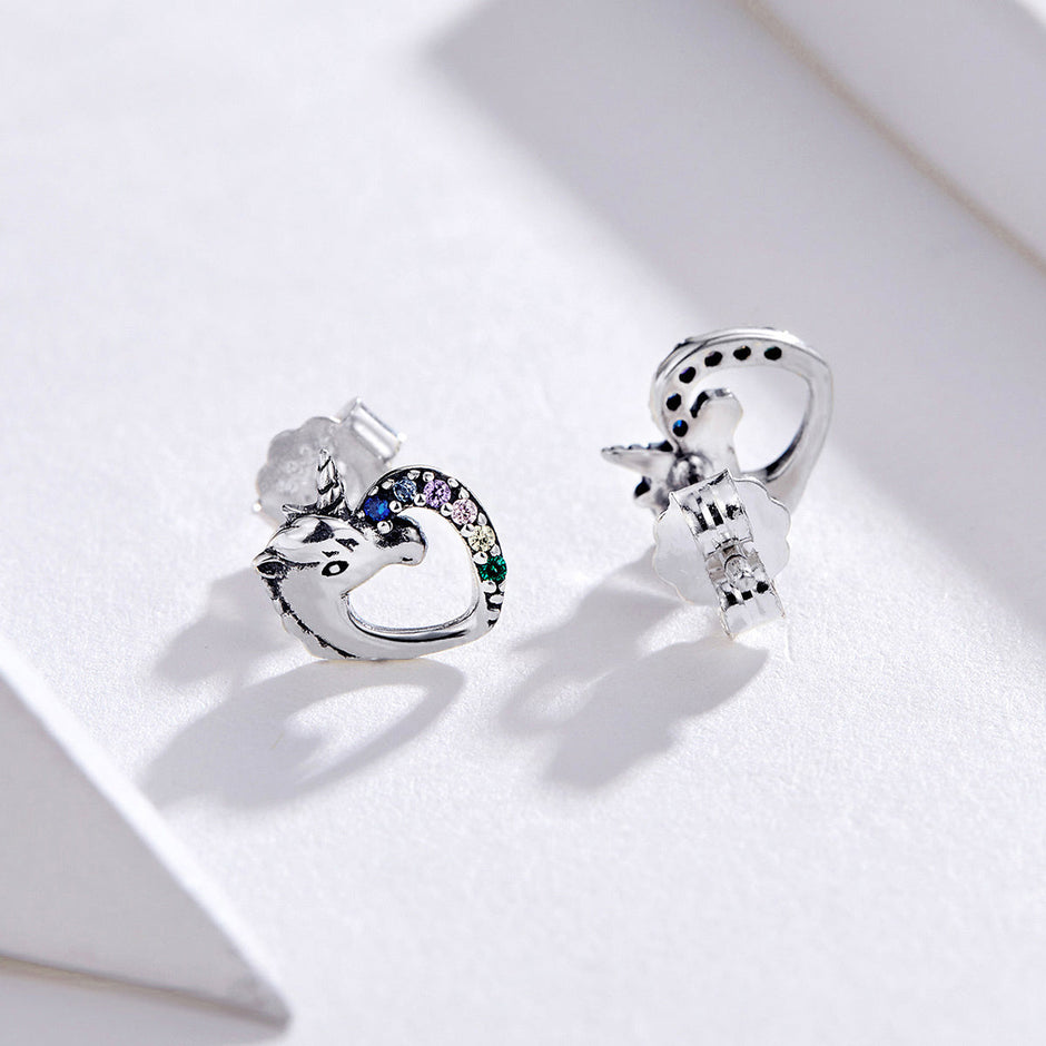 925 Sterling Silver Earrings with Oxidized Finish and Pavé Setting