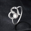 925 Sterling Silver Moissanite Heart-Shaped Ring Size 7 for Women