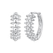 925 Sterling Silver White Gold Plated 1.6cm Pavé CZ Hoop Earrings for Women
