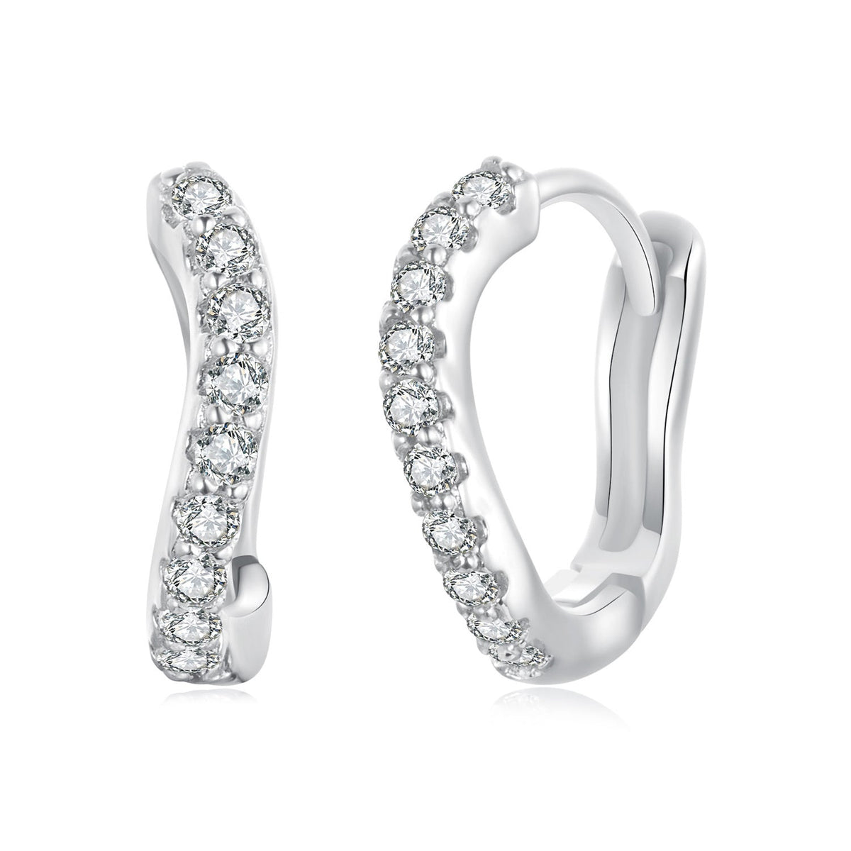 925 Sterling Silver Pavé CZ Earrings for Women