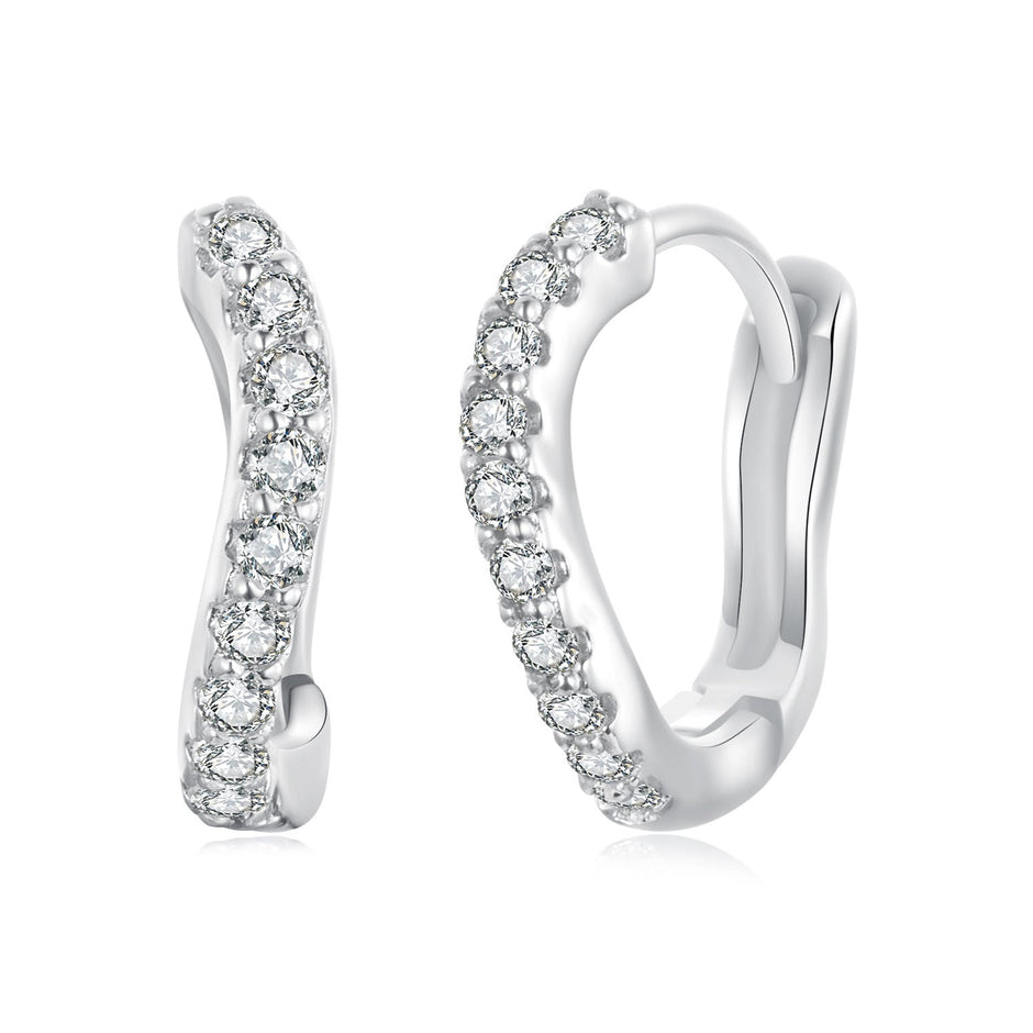 925 Sterling Silver Pavé CZ Earrings for Women