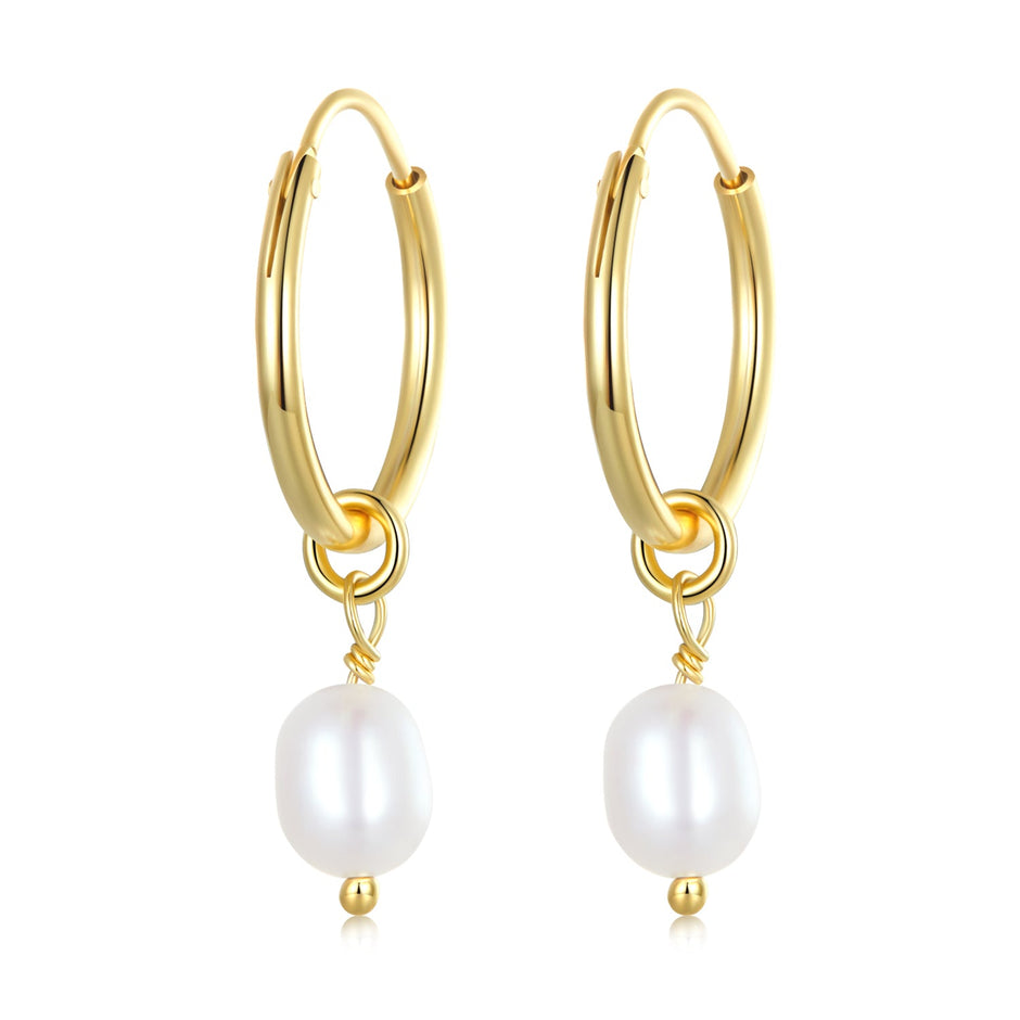 925 Sterling Silver Baroque Pearl Earrings for Women
