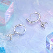 925 Sterling Silver Earrings with Nano Opal Stone and CZ in White Gold Finish