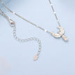 925 Sterling Silver White Gold Plated Synthetic Opal 40+5cm Necklace for Women