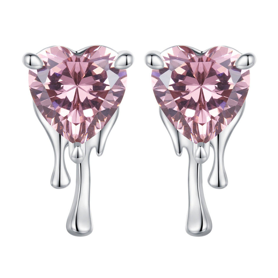 925 Sterling Silver CZ Earrings with Pavé Setting for Women
