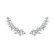 925 Sterling Silver White Gold Plated CZ Earrings 0.5*1.8cm for Women
