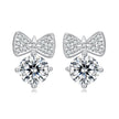 925 Sterling Silver Earrings with CZ and White Gold Plating for Women