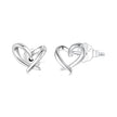 925 Sterling Silver White Gold Plated Earrings 0.7x0.8cm for Women