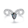 925 Sterling Silver Ring with Transparent Glass - Stylish E | 0.2cm Width for Women