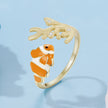 925 Sterling Silver Enamel Gold-Plated Ring for Women