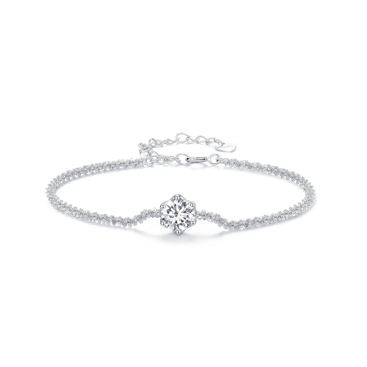 925 Sterling Silver 1 Carat Moissanite Bracelet for Women