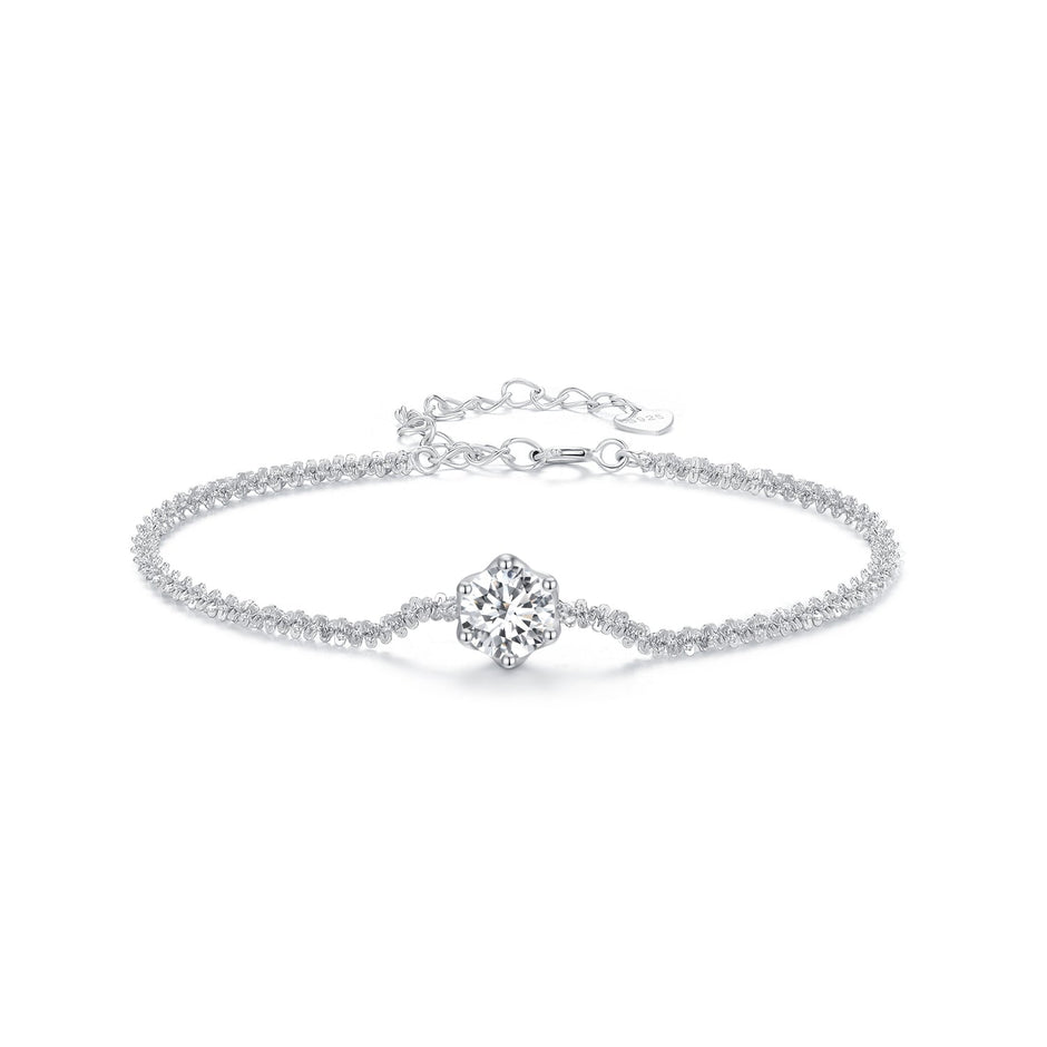 925 Sterling Silver 1 Carat Moissanite Bracelet for Women